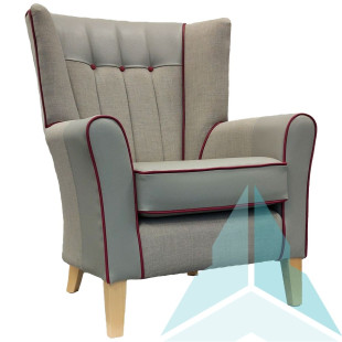 York High Back Armchair With Wings & Fluted/Button Back