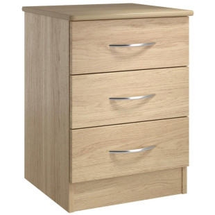 Brentwood 3 Drawer Bedside Cabinet