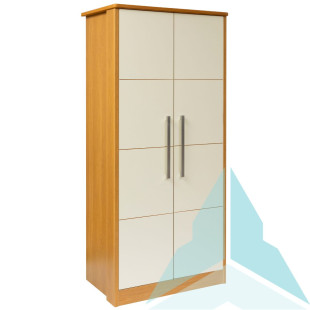 Pembroke Double Wardrobe in Medium Oak with Cream Fronts