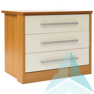 Pembroke 3 Drawer Chest in Medium Oak with Cream Fronts