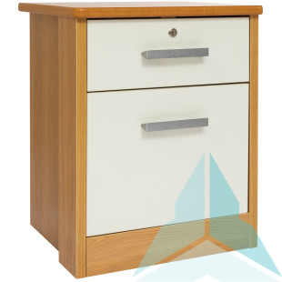 Pembroke Door & Drawer Bedside Cabinet in Medium Oak with Cream Fronts