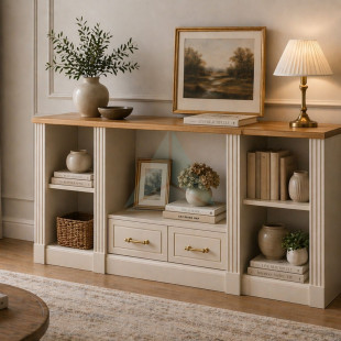 Nelson Open Shelf & 2 Drawer Wide Sideboard